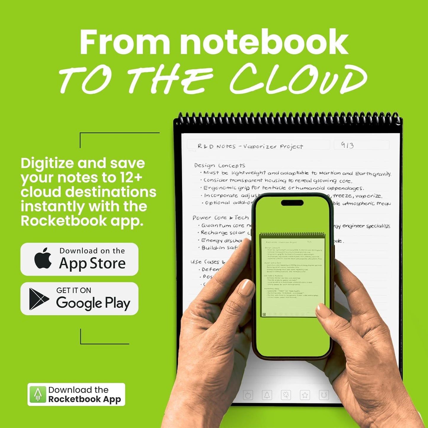 Rocketbook Flip Reusable Smart Notepad, Top Bound Notebook Letter Size 8.5x11, Teal - Lined and Dotted Pages, App-Connected, Erasable, Ideal for Righties and Lefties