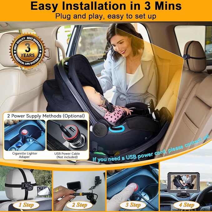 Yakry Baby Car Camera for Backseat - Image 2