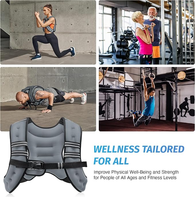 ZELUS Weighted Vest, 6lb/8lb/12lb/16lb/20lb/25lb/30lb Weight Vest - Image 6