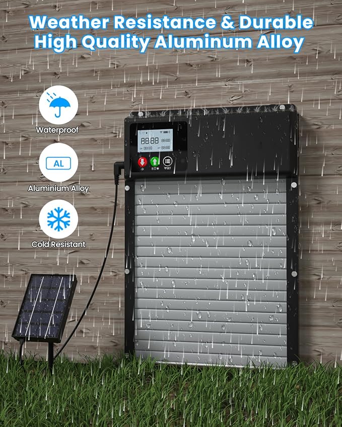 Automatic Chicken Coop Door Solar Powered, WiFi Automatic Chicken Door APP - Image 7