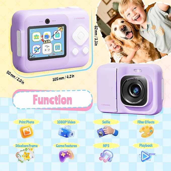 Instant Print Camera for Kids, Christmas Birthday Gifts for Girls Boys Age 3-12 - Image 2