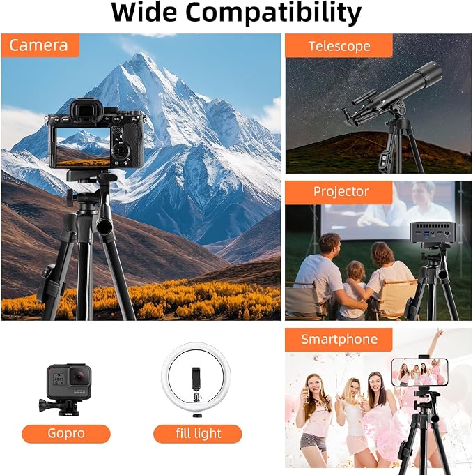 Fotopro Camera Tripod, Aluminum Phone Tripod Stand - Image 7