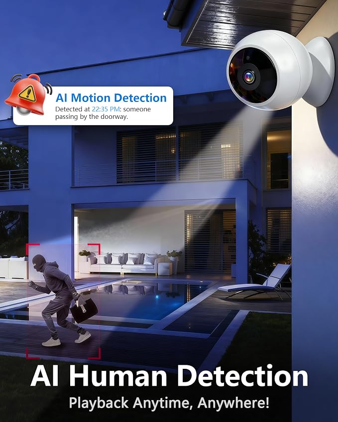 AMTIFO Security Cameras Wireless Outdoor Magnetic: Install-Free Smart Indoor 2K - Image 6