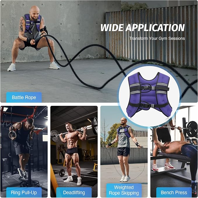 ZELUS Weighted Vest, 6lb/8lb/12lb/16lb/20lb/25lb/30lb Weight Vest - Image 5