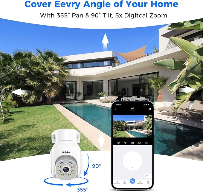 Hiseeu Security Camera Wireless Outdoor, 5MP Color Night Vision, 2.4&5G WiFi - Image 4