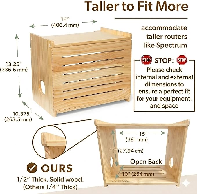 Wooden WiFi Router Storage Box - Image 3