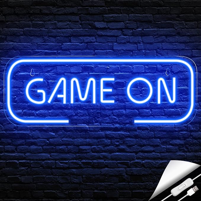 Kavaas Gaming Neon Sign, Game On Neon Sign by Kavaas