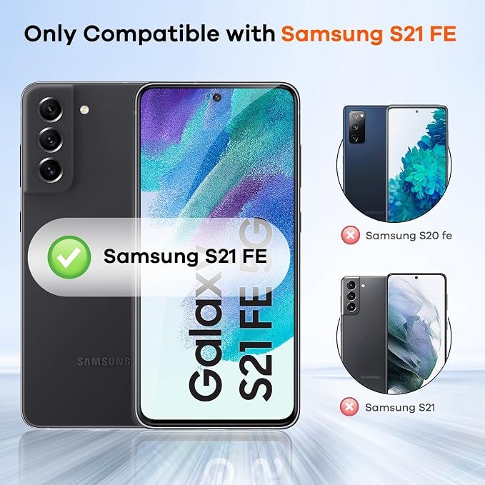 3+3 Pack for Samsung Galaxy S21 FE 5G Privacy Screen Protector & Phone Camera - Image 2