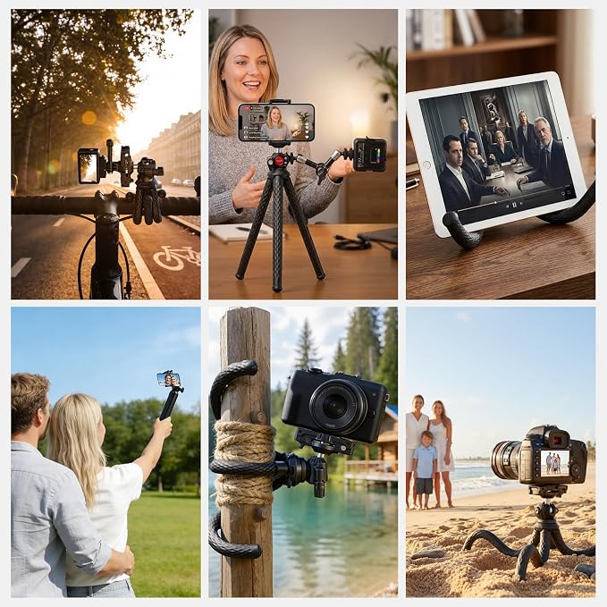 NEEWER Flexible Phone Tripod, Small Mini Camera Webcam Desk Stand, Phone Holder - Image 7