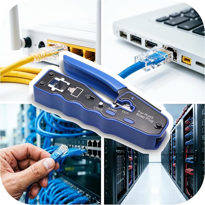 RJ45 Crimp Tool Kit Pass Through Ethernet Crimper - Image 4