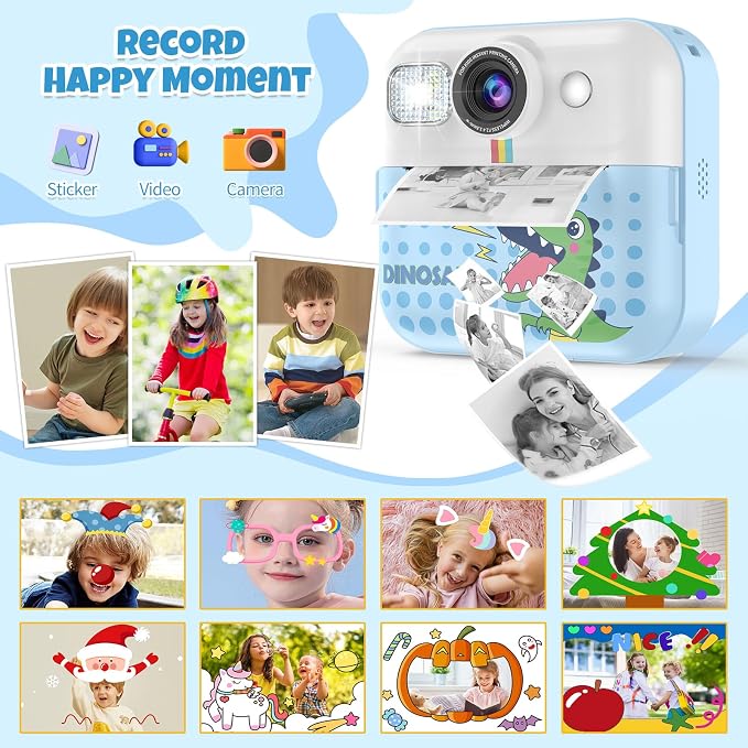 Instant Print Camera for Kids, Toddler 1080P Toys Printable Selfie Cameras - Image 5