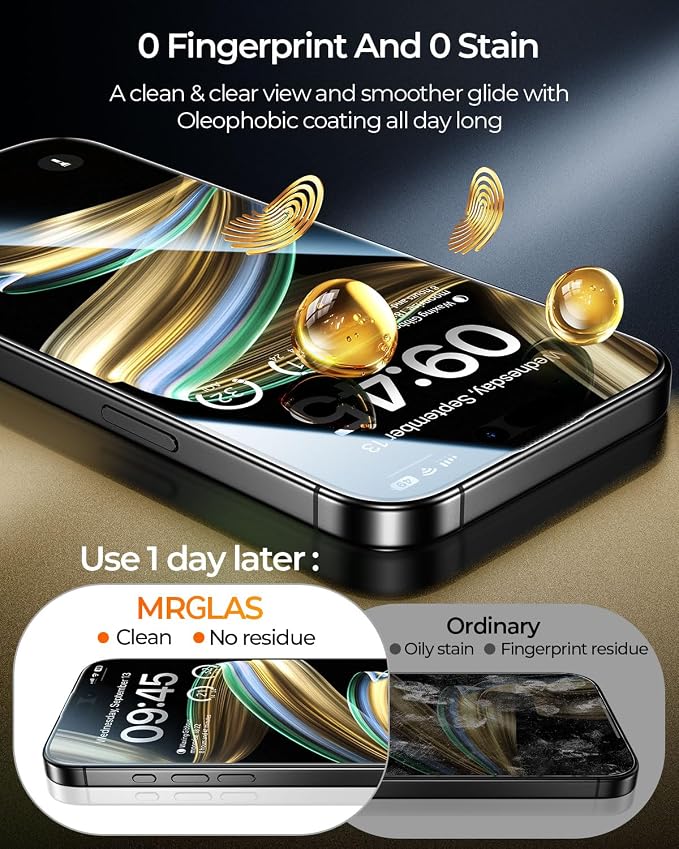 MRGLAS 4-Pack TOP 9H+ Glass for iPhone 16 Pro Privacy Screen Protector UNBREAK - Image 8