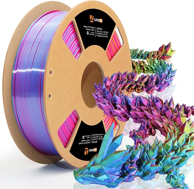 LOVOON PLA 3D Printing Filament 1.75MM Tricolor Change by Angle Filament PLA by LOVOON