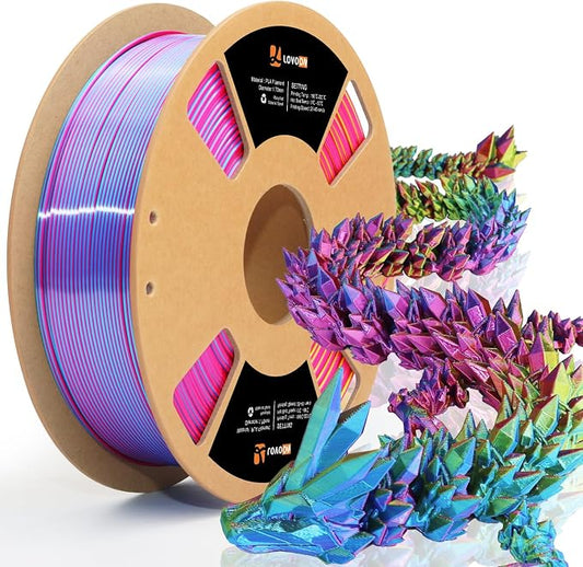 LOVOON PLA 3D Printing Filament 1.75MM Tricolor Change by Angle Filament PLA by LOVOON