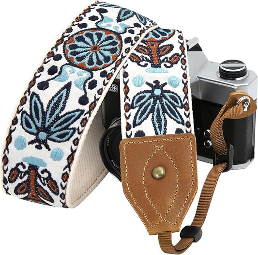 Padwa Lifestyle 2" Wide Classic Crazy Horse Art Cowhide Head Cotton Camera by PadwaLifestyleCameraStrap