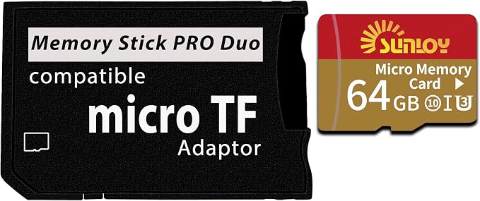 PSP Memory Stick Adapter with 64GB Micro SD Card, Micro SD/SDHC/SDXC to Memory - Image 2