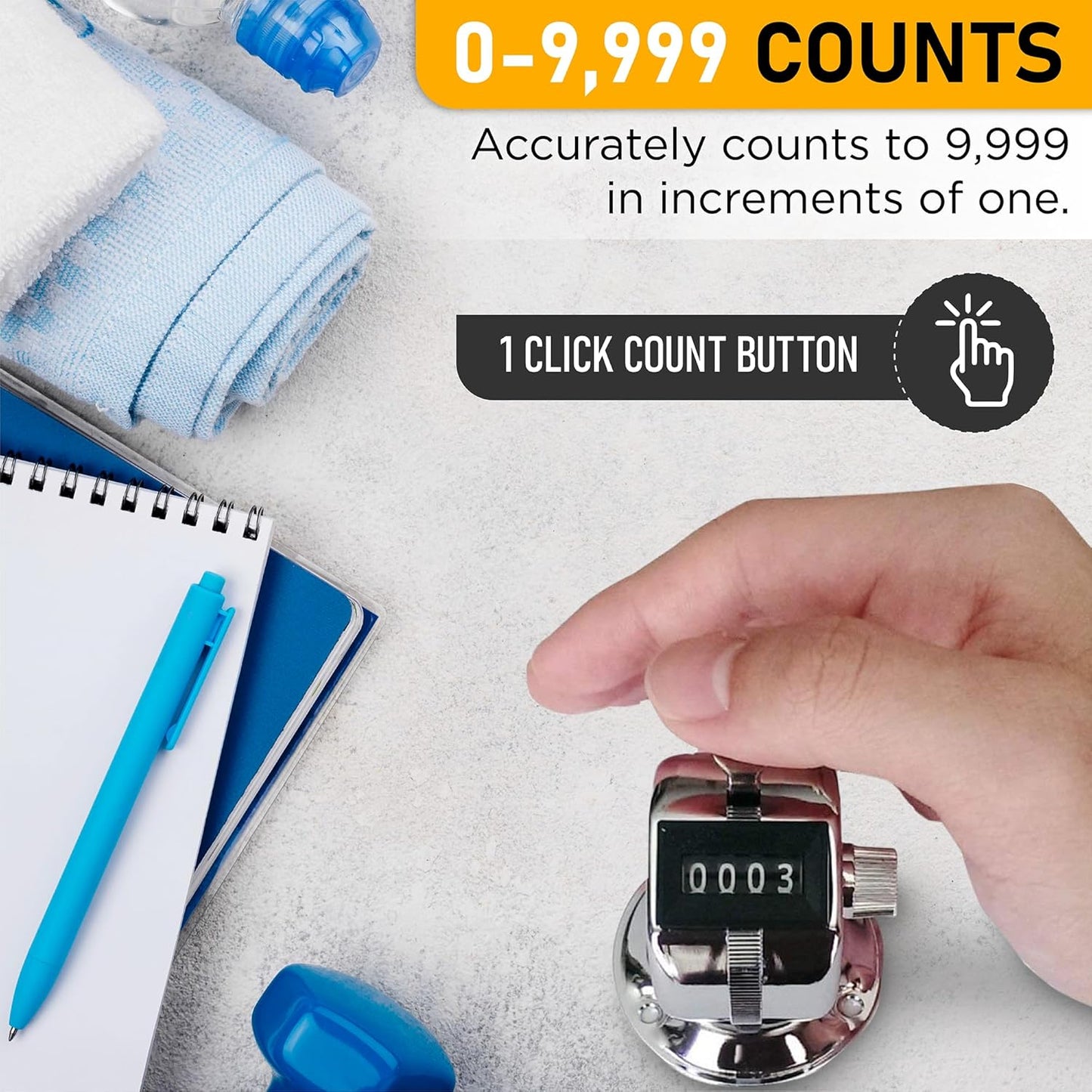 TC-08 Desk Tally Counter with Base, Digital Desktop Counter Clicker Mechanical Number Click Counter (1)