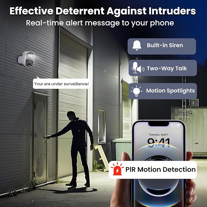 2026 Upgraded 2K Security Cameras Wireless Outdoor, Free Cloud Storage - Image 6
