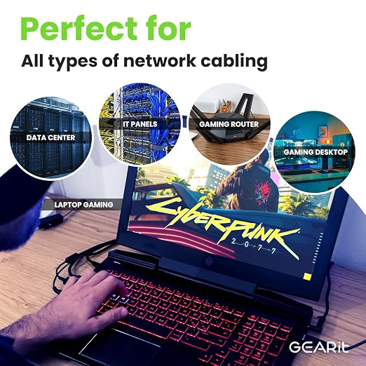 GEARit Cat 6 Ethernet Patch Cable 1 ft Black Cat6 Patch Cables 1ft - Image 8