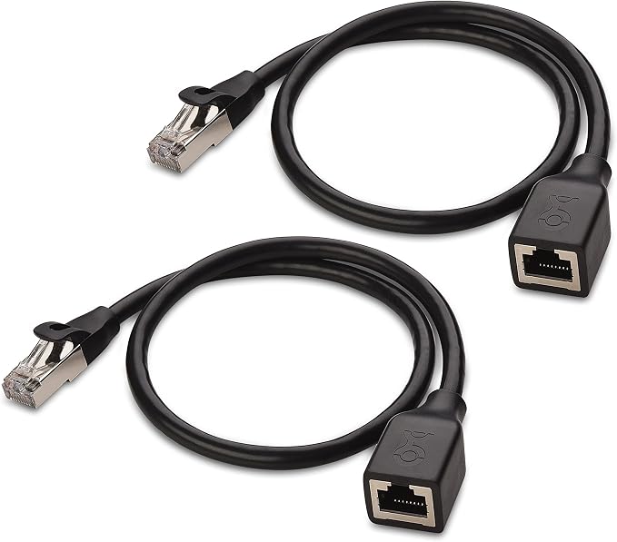 Cable Matters 10Gbps 2-Pack Short Shielded Cat 6 Ethernet Extension Cable by CableMatters