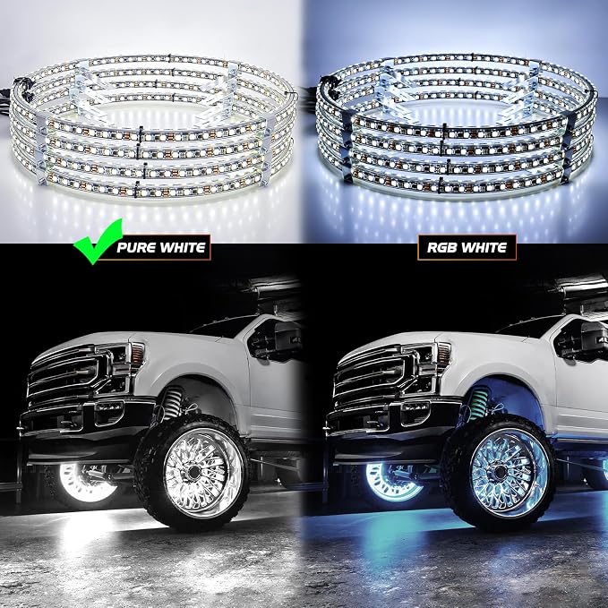Nilight 4PCS 15.5inch Double Row LED Wheel Ring Lights Pure White - Image 5