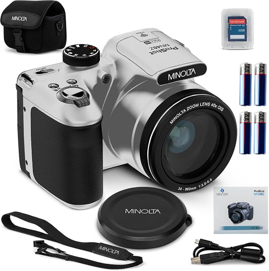 Minolta MN40Z 20MP Digital Camera – 40x Optical Zoom, 1080p FHD Video, 3.0" LCD by Minolta