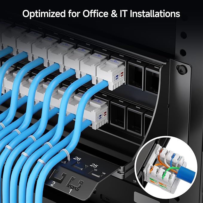Cable Matters Rackmount or Wall Mount 2U 48 Port Keystone Patch Panel - Image 4