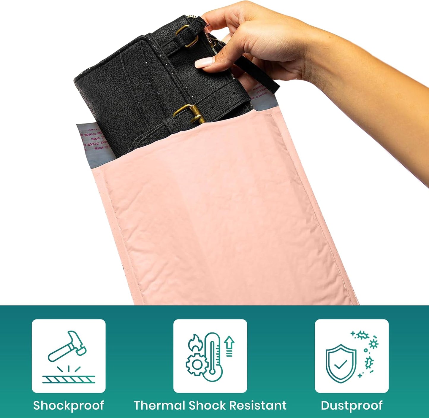 Levex - #0000 4" x 6" [5 Pack] Light Pink Poly Bubble Mailers, Padded Envelope Mailers, Packing Envelope & Mailing Bags for Shipping