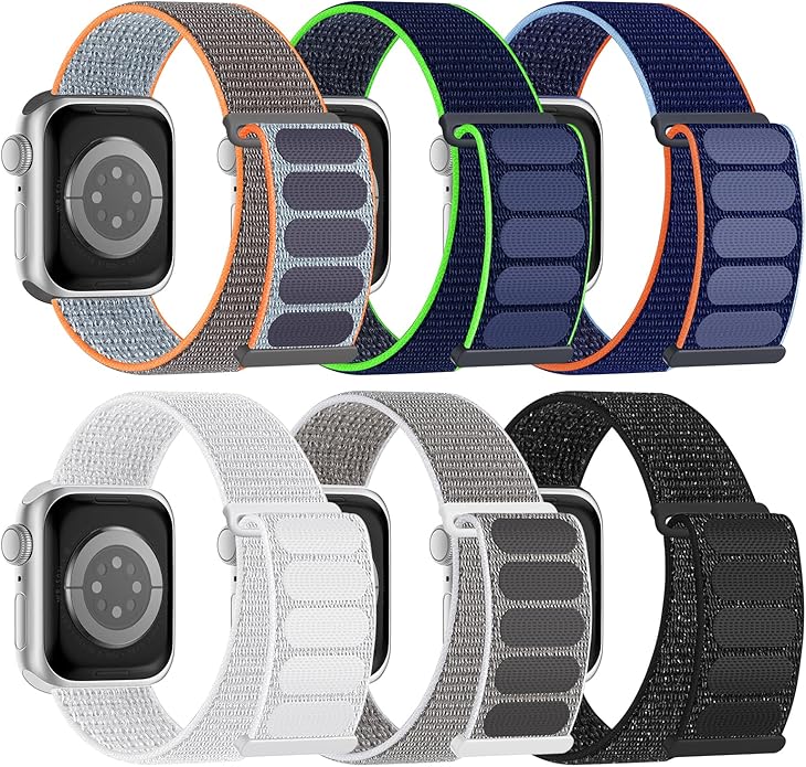 6 Pack Sport Nylon Loop Band Compatible by Honeystraper