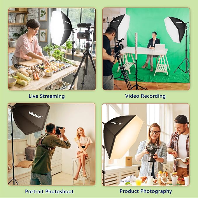UBeesize Softbox Photography Lighting Kit, Continuous Lighting Kit - Image 7
