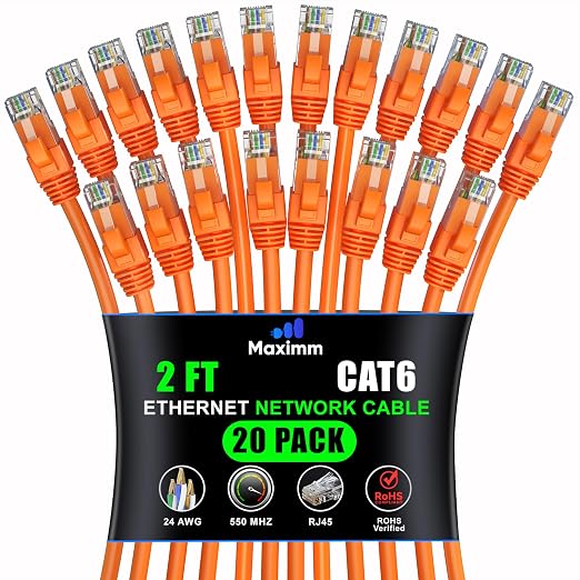 Maximm Cat 6 Ethernet Cable 2 ft by MaximmCable