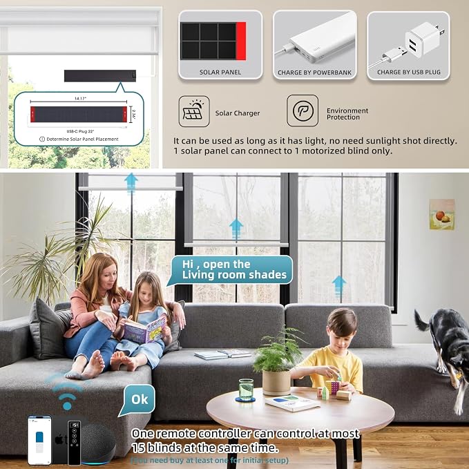 SmartWings Motorized Light Filtering Shades, Work - Image 2