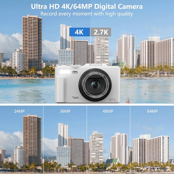 Digital Camera for Photography, 4K Vlogging Camera for YouTube 3" 180° Flip - Image 2
