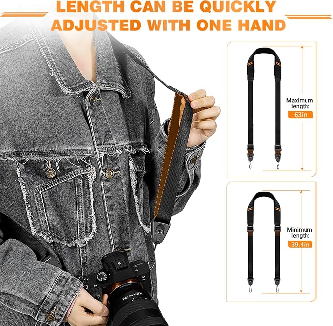 Camera Shoulder Strap Quick Release and Connection Wide Camera Neck Straps Long - Image 3