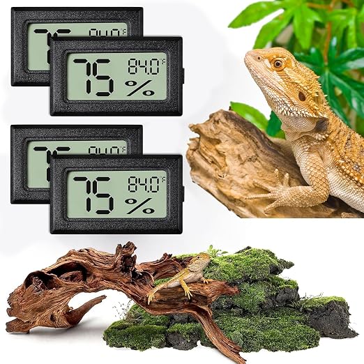 Vodolo Reptile Thermometer and Humidity Gauge, Chameleon Cage, Tree Frog by Vodolo