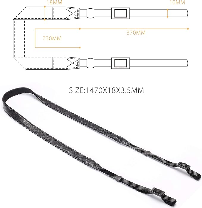 CP008 Leather Camera Shoulder Neck Strap compatible - Image 7