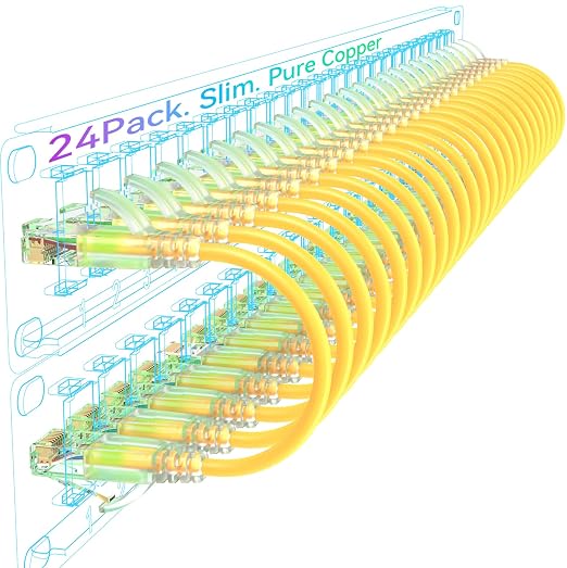 Sokqovt Cat6a Patch Cables Slim 1ft, Flexible Cat6 Ethernet Cable 10G 550MHZ by Unknown