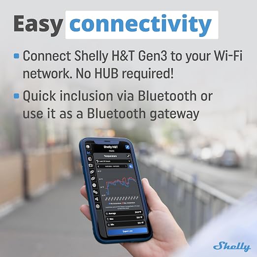 Shelly H&T Gen3 Black | Wi-Fi and Bluetooth Smart Temperature & Humidity Sensor - Image 4