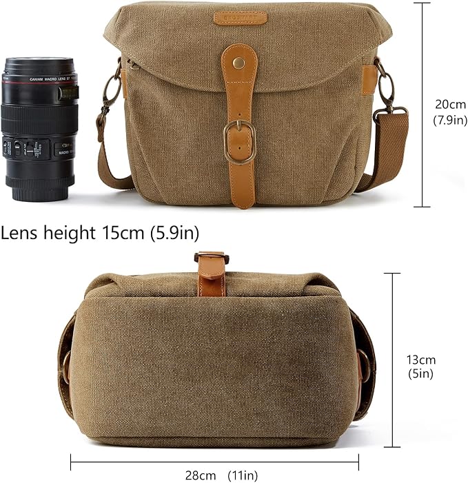BAGSMART Camera Bag, SLR DSLR Canvas Crossbody Camera Case, Compact Camera - Image 6