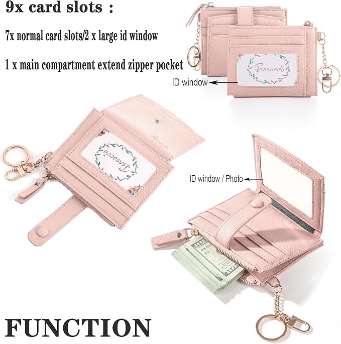 Keychain Wallet Wristlet Small Credit Card Holder Bracelet Key Chain Purse - Image 3