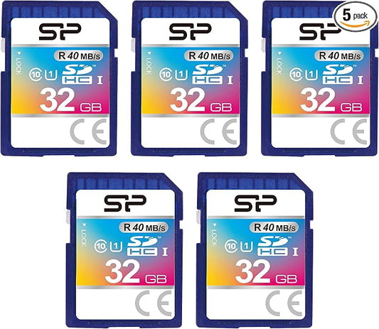 32GB 5-Pack SDHC Class 10 UHS-1 Flash Memory Card by Silicon Power by SPSiliconPower