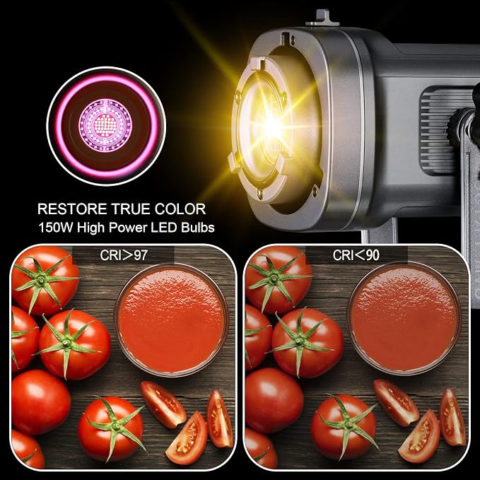 GVM 150W RGB Video Light Kit, 2700K~7500K Bi-Color LED Video Light Photography - Image 2