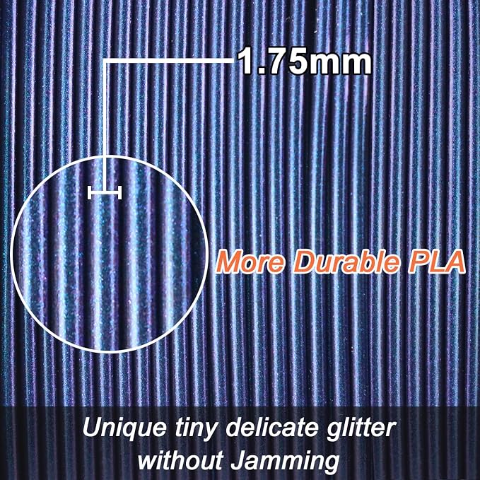 LOVOON 3D PLA Filament 1.75mm, Burnt Titanium 3D Printer Filament Sparkle - Image 3