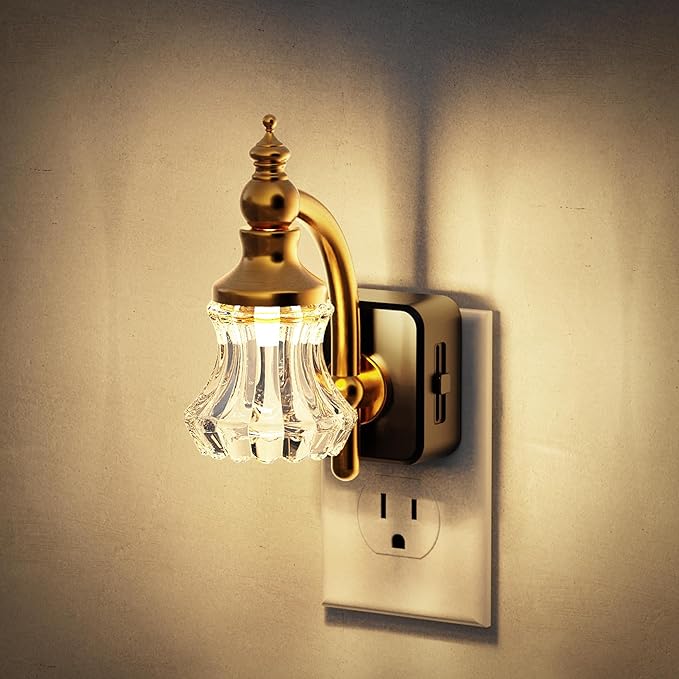 JandCase Night Light, Night Lights Plug into Wall, Glass Flower LED Nightlight by JandCase