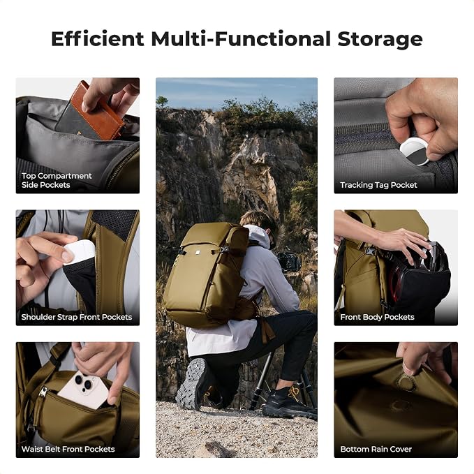 K&F CONCEPT Camera Backpack, 30L Large Capacity Camera Bag, Waterproof DSLR - Image 4