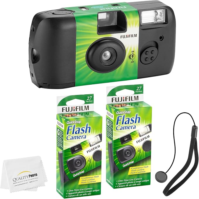 Fujifilm QuickSnap Flash 400 Disposable 35mm Camera + Hand Strap + Quality by FUJIFILM