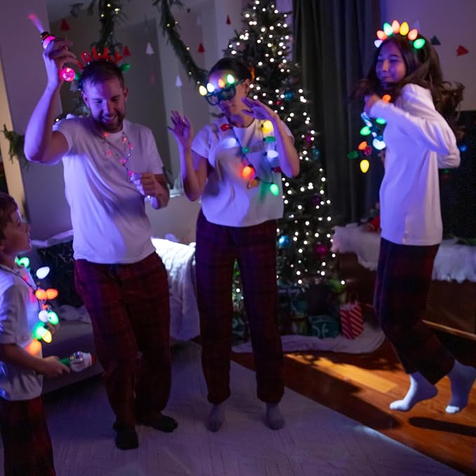 Light Up Party Wearables Set – LED Necklaces & Headbands, 3 Light Modes - Image 6