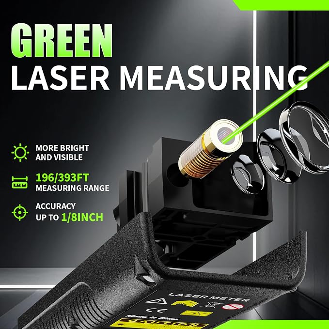 Mini Green Laser Distance Meter 262Ft – Rechargeable Digital Measuring Tool - Image 2