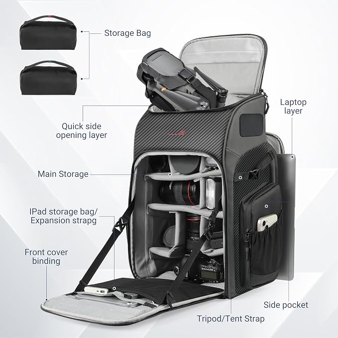 STARTRC VCR Camera Backpack Professional Bag 40L DSLR/SLR Mirrorless Travel - Image 4