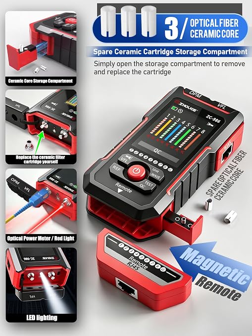 Network Cable Tester with Optical Power Meter, Ethernet Cable Tester Test - Image 9